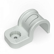 Крепеж-скоба пластиковая односторонняя для прямого монтажа атмосферостойкая серая в п/э d20 мм (50шт/600шт уп/кор) Промрукав